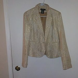 Cream And Floral Gold Blazer